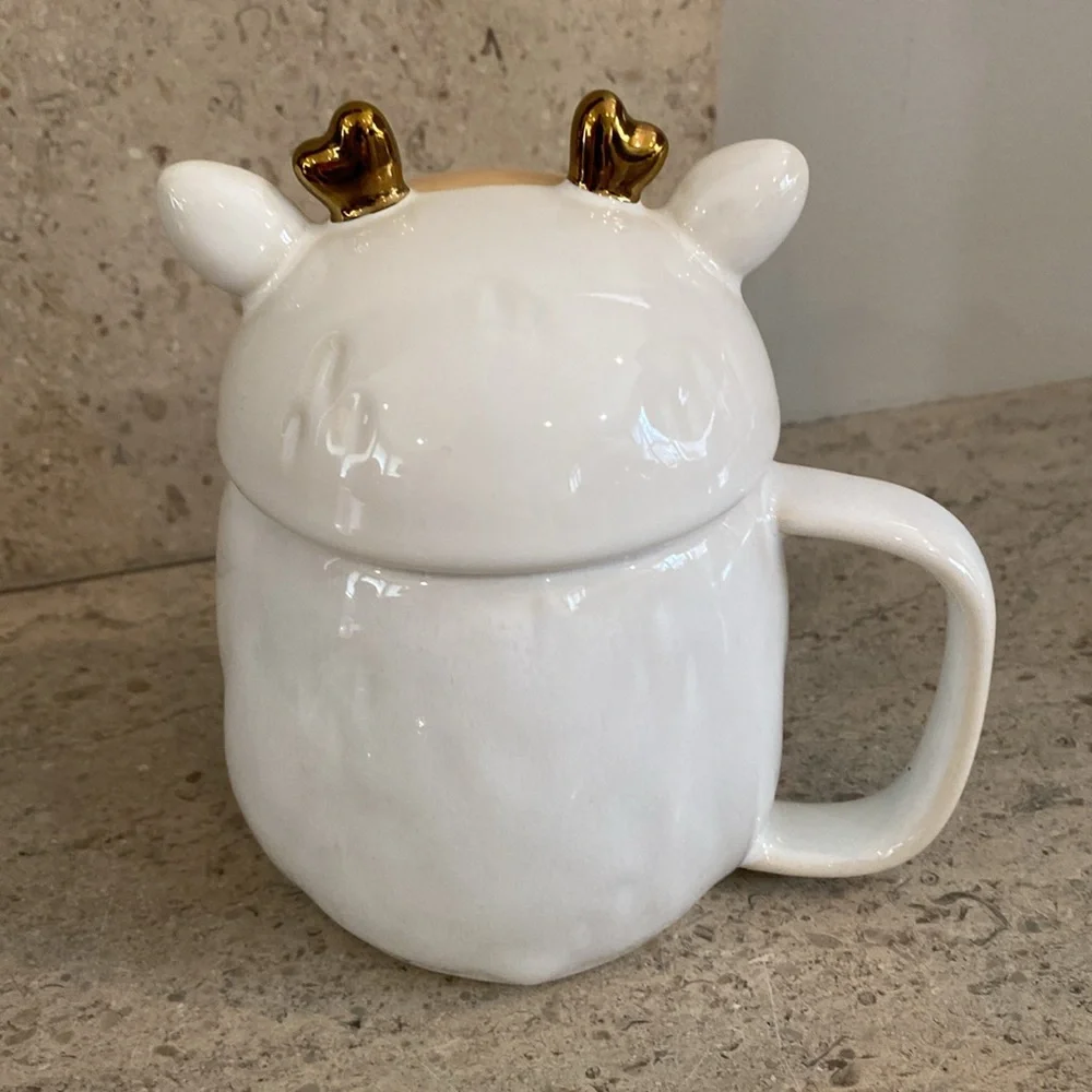 West Elm Ceramic Deer Mugs / 4